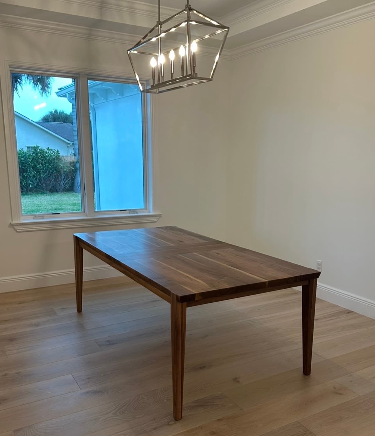 solid walnut modern dining table